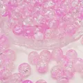 Perle in vetro craquelé rosa con trama interna per gioielli DIY e artigianato - Diametro 10mm (10 Pezzi/Confezione) / Rosa