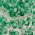 Perline di vetro craquelé verde per creazione di gioielli fai-da-te e accessori artigianali - Diametro 10mm (10 Pezzi/Confezione) / Verde