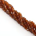 Strand of faceted amber brown glass bicone beads for DIY jewelry making material - 6mm 1 String/Pack (Approx. 40-45 Pcs/String) / (Dark Tiger) Coffee