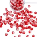 Red and white crackle glass beads for DIY jewelry making and handmade bracelets - Ice Crackle Round Bead Style / 10mm / Red And White Split
