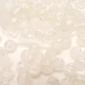 Perline di vetro rotonde con texture a ghiaccio per creazione gioielli fai-da-te - Diametro 10mm, foro circa 1,5mm, 10 pezzi/confezione / Bianco puro