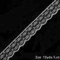 2cm breite weiße Blumen-Spitzenborte für Näharbeiten und DIY Basteln 10 Yards Set - Muschel-Blumendesign / Grau