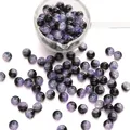 DIY glass beads with purple, blue and black galaxy patterns for jewelry making - Ice Crackle Round Bead Style / 10mm / Purple Black Mix