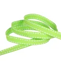Cinta acanalada verde hierba con costura blanca para accesorios de pelo hechos a mano - 4.5 Metros (10mm de ancho) / Verde Hierba