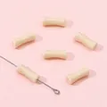 Bamboo-style cream white glass beads with gold-flecked finish for DIY jewelry - Resin Ivory White
