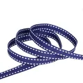 Cinta de falla azul marino con costura blanca para manualidades y accesorios del pelo - 4.5 Metros (10mm de ancho) / Azul marino