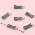 Dark green marble textured bamboo joint beads for handmade DIY jewelry and hair accessories - Resin Ink Wash Style