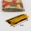 6cm metallic gold twist ties for gift packaging and DIY crafts, bulk pack of flexible wires - 4mm x 6cm / Gold