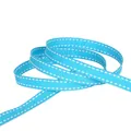 Cinta de falla azul cielo con bordes cosidos blancos para accesorios de cabello DIY - 4.5 Metros (10mm de ancho) / Azul lago