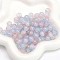 Pink and blue gradient crackle glass beads for DIY jewelry making and bracelets - 10mm (Aperture approx. 1.5mm, 20 Pieces/Pack) / Blue and Pink Contrast