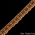 Ruban de dentelle orange vif de 2cm pour travaux manuels, paquet de 10 yards par lot - Style Floral Festonné / Rouge Orangé