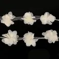Gebroken wit 5cm 3D chiffon bloemen kant lint trim voor DIY bruiloft en handwerk - Beige