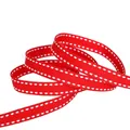 Cinta grosgrain roja con costura blanca para accesorios de cabello y manualidades DIY - 4.5 Metros (10mm de ancho) / Rojo