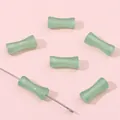 Light green glass bamboo-shaped beads for DIY jewelry making and handmade crafts - Resin Green Jade Color