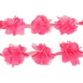 Rosa 3D-Chiffon-Blumen-Spitzenband für DIY-Hochzeitsbastelarbeiten und Nähdekoration - Magenta