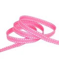 Cinta de falla rosa con costura blanca para accesorios de pelo hechos a mano DIY - 4.5 Metros (10mm de ancho) / Rosa