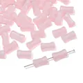 Pink glitter cylinder bamboo beads for DIY jewelry and traditional hair accessories - Resin Pink