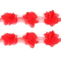 Rote 3D-Chiffonblüten-Spitzenborte für DIY-Bastelarbeiten und Dekoration von Hochzeitskleidern - Rot