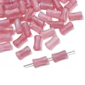 Pink glitter resin bamboo shape tube bead for handmade DIY jewelry and hair accessories - Resin Bean Paste Red