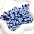 Blaue Glasperlen mit Farbverlauf und Rissmuster für DIY Schmuckherstellung - Eiskristall Rundperlen Stil / 8mm (30 Stk./Pack) / Königsblau Mix