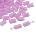 Lilac purple bamboo-shaped beads with silver glitter for DIY jewelry making - Resin Light Purple