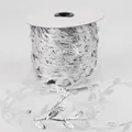 Nastro di foglie d'argento metallizzato su rotolo per fai da te e regali - Larghezza 3cm, 10 Metri Per Confezione / Argento