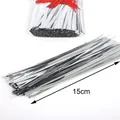 Lacci metallici argento da 15cm per confezioni regalo e artigianato fai da te, fili - 4mm x 15cm / Argento