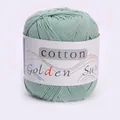 Handgefertigtes mintgrünes Baumwollgarnknäuel mit Golden Sun-Label für DIY-Strickprojekte - 1 Knäuel/Pack / Dunkelgrün