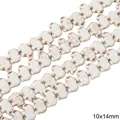 Elephant shaped 10x14mm white stone beads with brown veins for DIY jewelry making - Elephant Shape Style (09款) / 10x14mm (1 String/Pack, Approx 37 Pcs) / White Texture