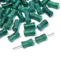 Bamboo shaped dark green resin beads with silver shimmer for DIY jewelry making - Resin Ink Green