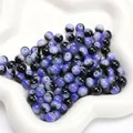Runde Glasperlen im blau-violetten und schwarzen Kosmos-Muster für DIY-Schmuck - Eiskristall Rundperlen Stil / 8mm (30 Stk./Pack) / Violett Schwarz Mix