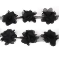 5cm schwarze Chiffon 3D Blumen Spitze Band für DIY Hochzeit Handwerk und Nähen Dekoration - Schwarz