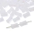 White glitter resin bamboo shaped beads for DIY handmade jewelry hair accessories - Resin White