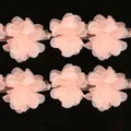 Hellrosa 3D-Chiffon-Blumen-Spitzenborte mit mehrlagigen Blüten für DIY-Bastelarbeiten - Orange