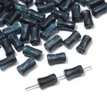 Starry dark blue bamboo-shaped glass beads with gold glitter for DIY jewelry making - Resin Black