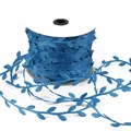 Blue leaf shaped polyester ribbon roll for DIY crafts and home decoration projects - Width 3cm, 10 Meters Per Pack / Lake Blue