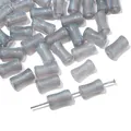 Grey cylinder beads with blue and silver glitter for DIY jewelry and hair accessories - Resin Grey