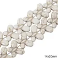 Oval 14x20mm white turquoise beads with brown marble texture for DIY jewelry making - Large Butterfly Style (15款) / 14x20mm (1 String/Pack, Approx 35 Pcs) / White Texture