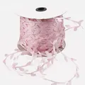 Pink leaf-shaped polyester satin ribbon roll for DIY crafts and home decoration - Width 3cm, 10 Meters Per Pack / Light Pink