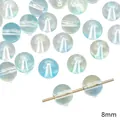 8mm blau-grüne Aurora-Glasperlen mit irisierendem Finish für DIY-Schmuckherstellung - Glas Transparente Rundperle / 8mm (20 Stück/Packung, Loch ca. 1mm) / Hellblau