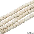 White bone-shaped natural stone beads with brown marble texture for DIY jewelry, 8x14mm - Bone Shape Style (22款) / 8x13mm (1 String/Pack, Approx 28 Pcs) / White Texture