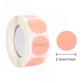 Pink 2.5cm round self-adhesive label roll with golden Handmade with Love foil text - Pink Base Gold Lettering Handmade With Love