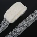 Δαντελωτή κορδέλα 40mm ιβουάρ με λουλούδια για αξεσουάρ ρούχων DIY και ραπτική - Πρότυπο Ρολό / Μπεζ