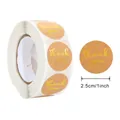 Brown kraft paper thank you stickers with gold foil, 1 inch round roll for packaging - Kraft Base Gold Lettering Handwritten Thank You