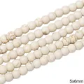 5x6mm white turquoise beads with natural marble texture for DIY jewelry making - Abacus Bead Style (36款) / 5x6mm (1 String/Pack, Approx 65 Pcs) / White Texture