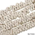 6x11mm teardrop white turquoise stone beads with marble texture for DIY jewelry - Long Teardrop Style (37款) / 6x11mm (1 String/Pack, Approx 14 Pcs) / White Texture
