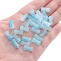 Frosted blue and white gradient bamboo-shaped glass beads for handmade jewelry DIY - Azure Blue