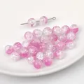 Perline di vetro craquelé rosa e viola per creazione di gioielli fai da te e accessori - 10mm / Rosa