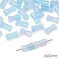 Perline in vetro a clessidra 6x12mm blu e viola per accessori per gioielli fai da te - Perla in Vetro Stile Bamboo Gelatina / 6x12mm (20 Pezzi/Confezione, Foro circa 1mm) / Azzurro
