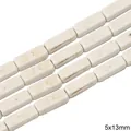 5x13mm ivory white natural stone rectangular beads for handmade jewelry making - Rectangle Block Style (41款) / 5x13mm (1 String/Pack, Approx 30 Pcs) / White Texture